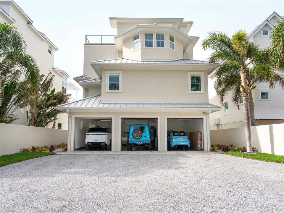 3-Car garage with extra deep bay.