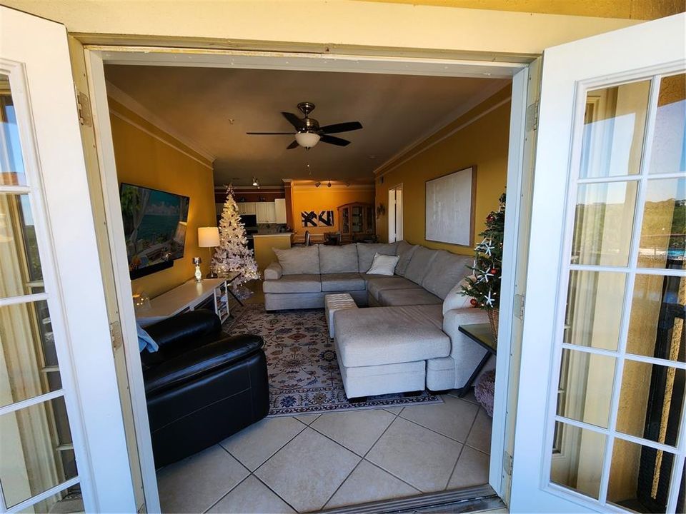 Patio into living room