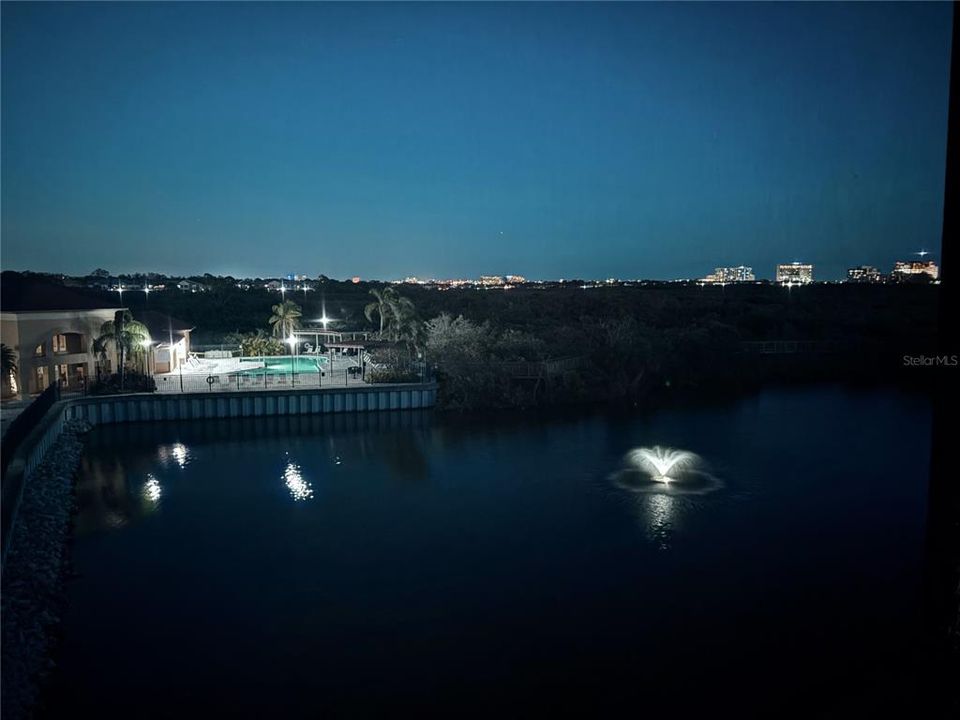 Pool/water view at night