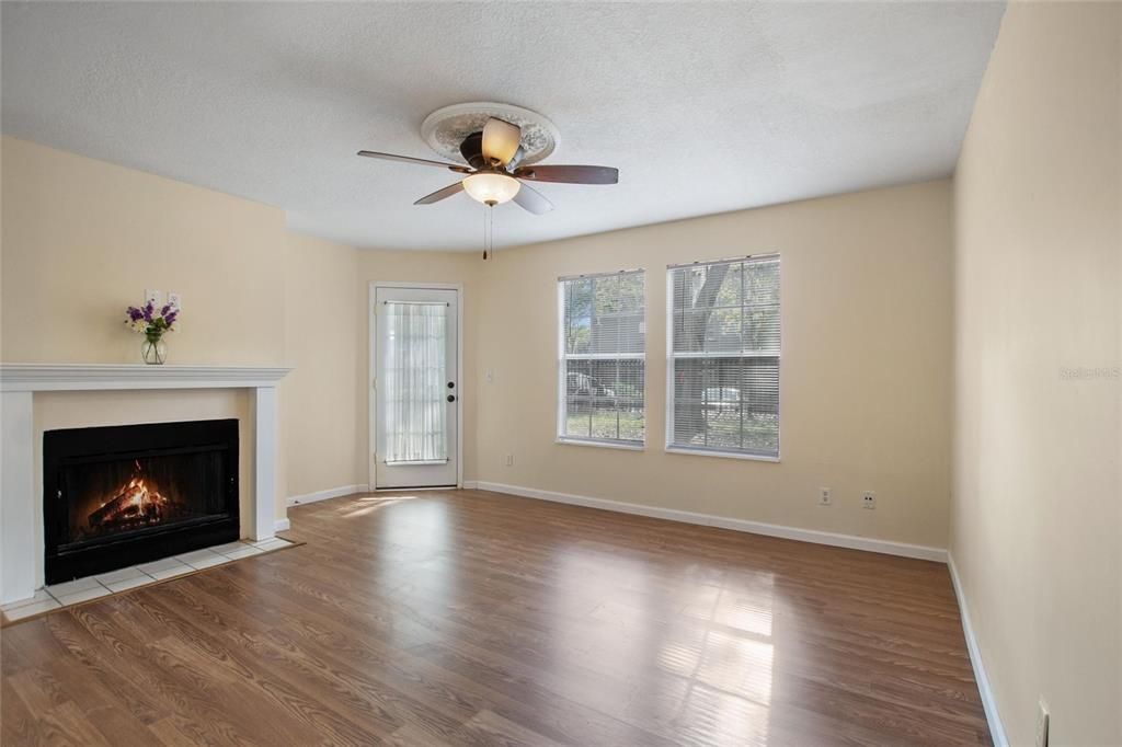 Living room with fire place