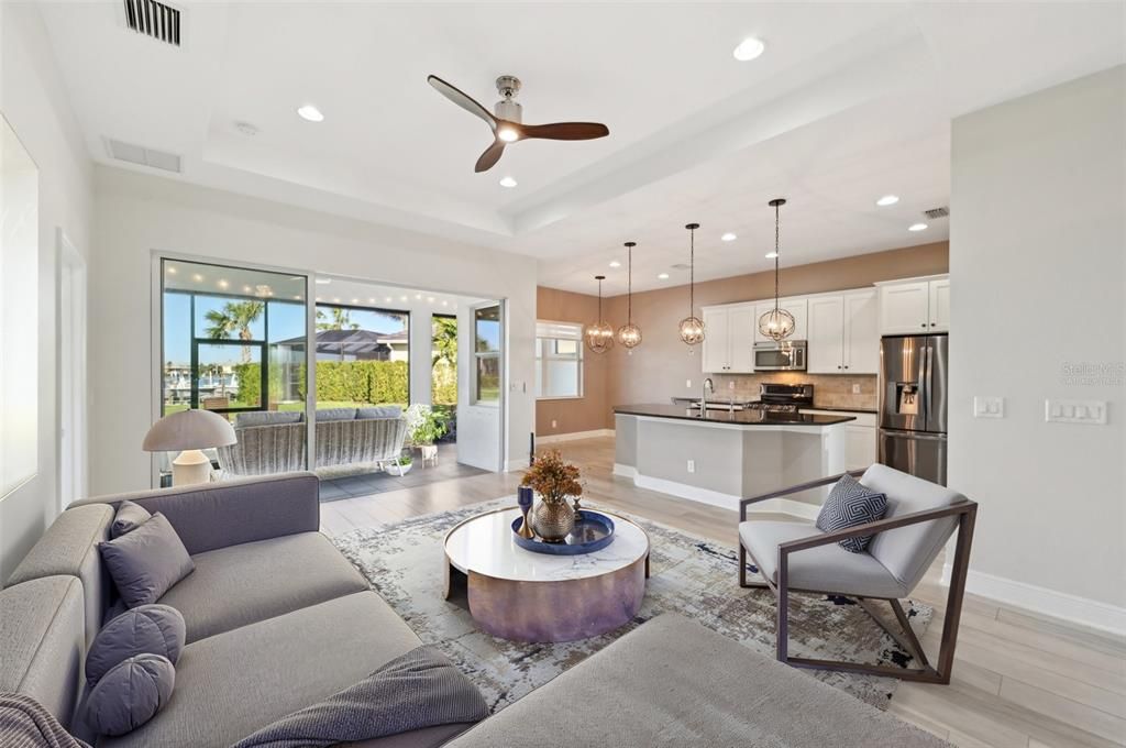 Living room virtually staged