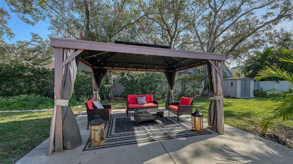 gazebo in the back yard