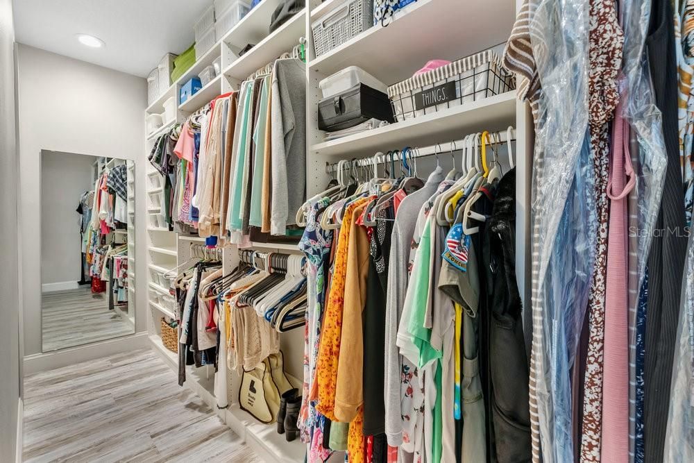 Long walk-in closet in the Primary Bedroom