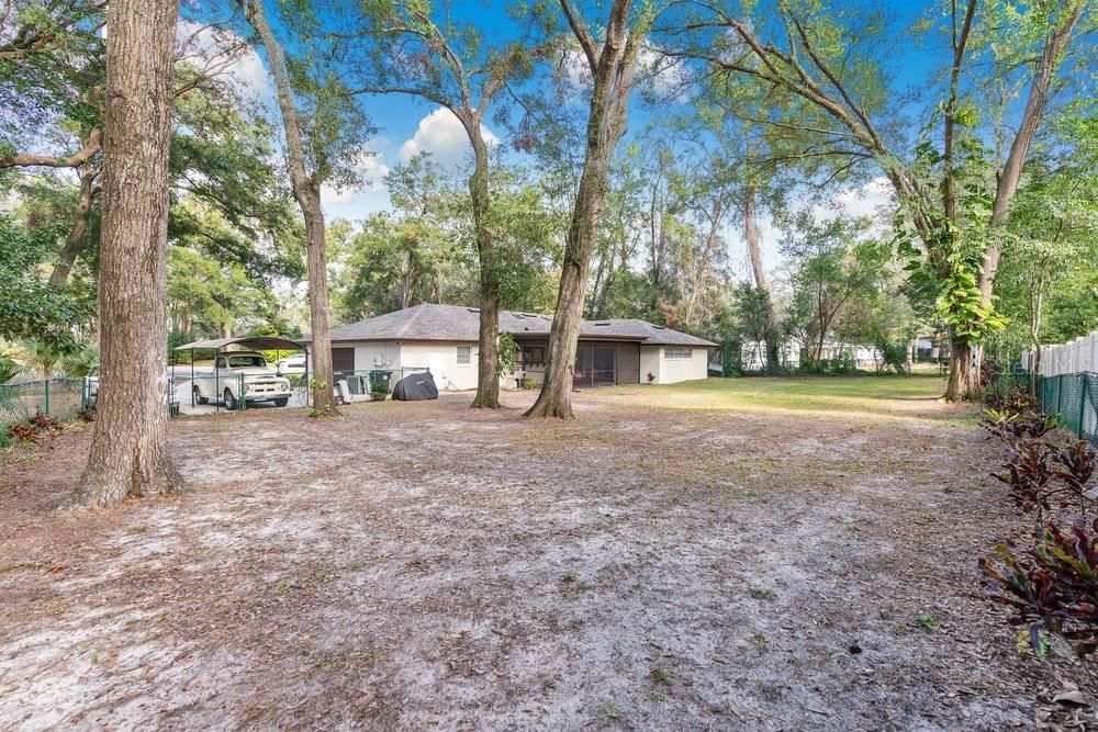 HUGE backyard with beautiful oak trees