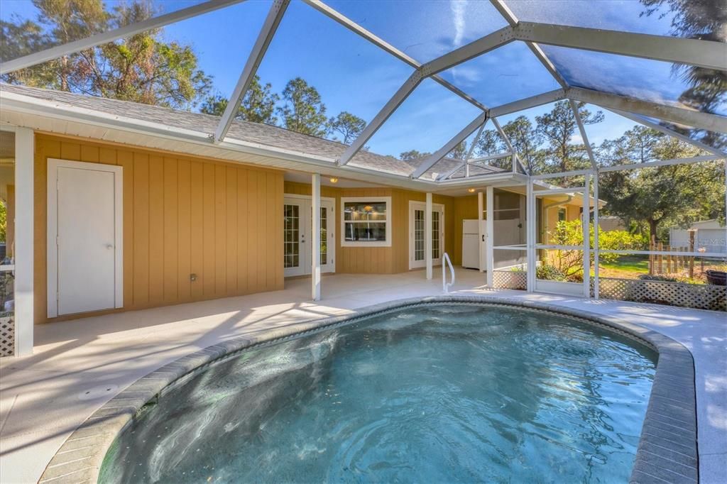 Pool with Outdoor Shower and Second Refrigerator