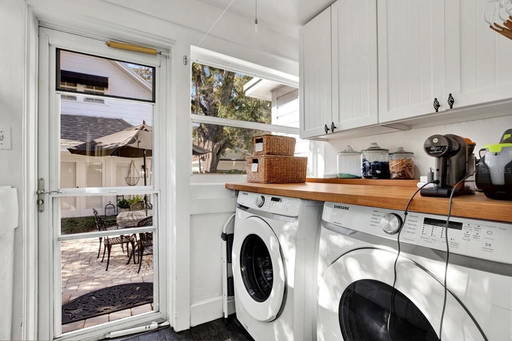 laundry room with access to backyard