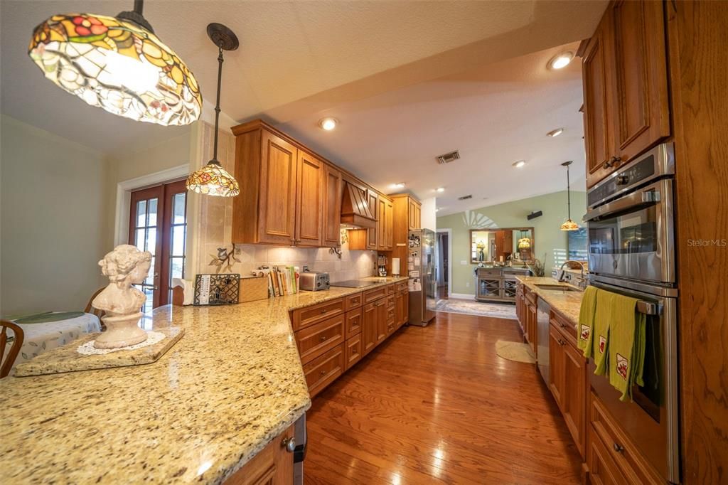 This side of the kitchen opens to the dining area.