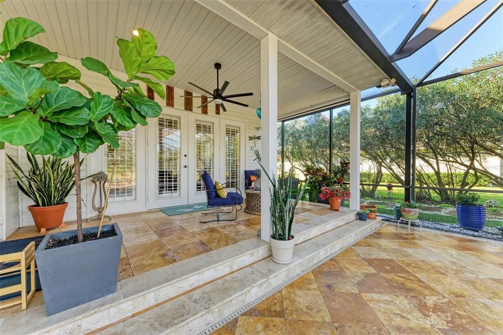 covered lanai on the pool patio...