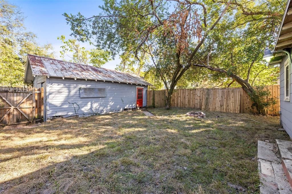 Back yard + Detatched garage for additional storage