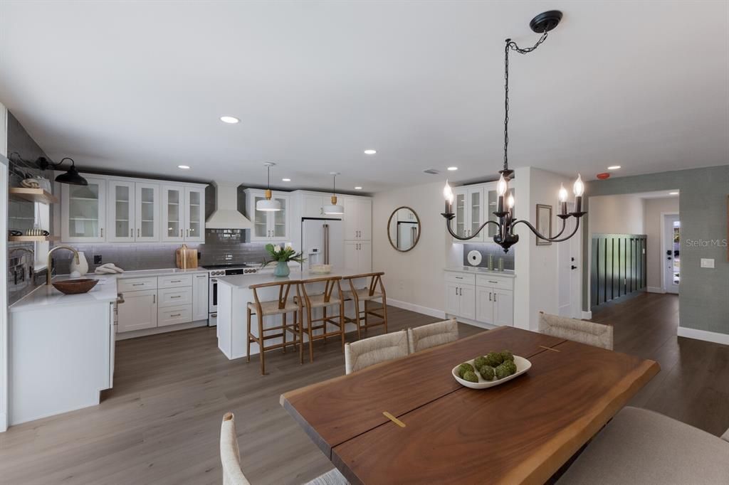 Kitchen island with counter seating