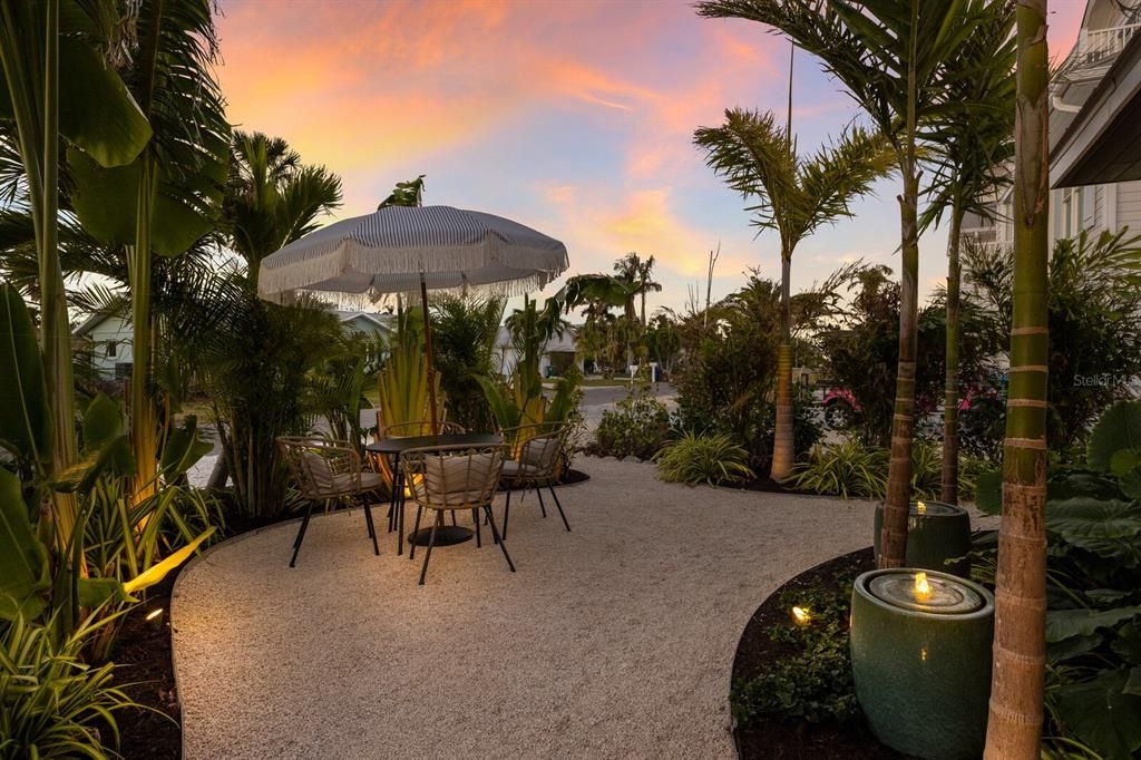 Take in the sunset colored skys from the private outdoor patio