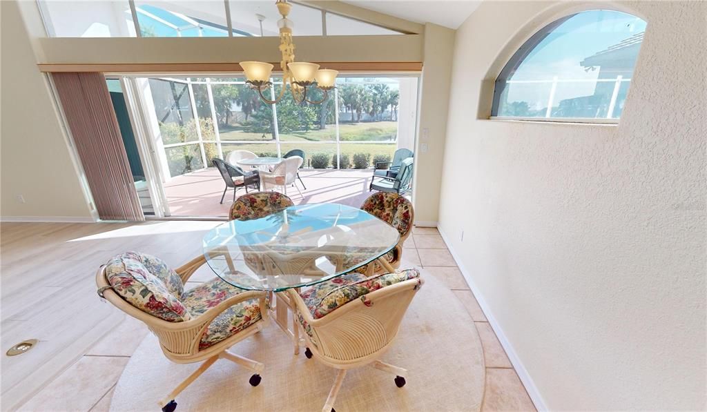 Dining area and screened lanai