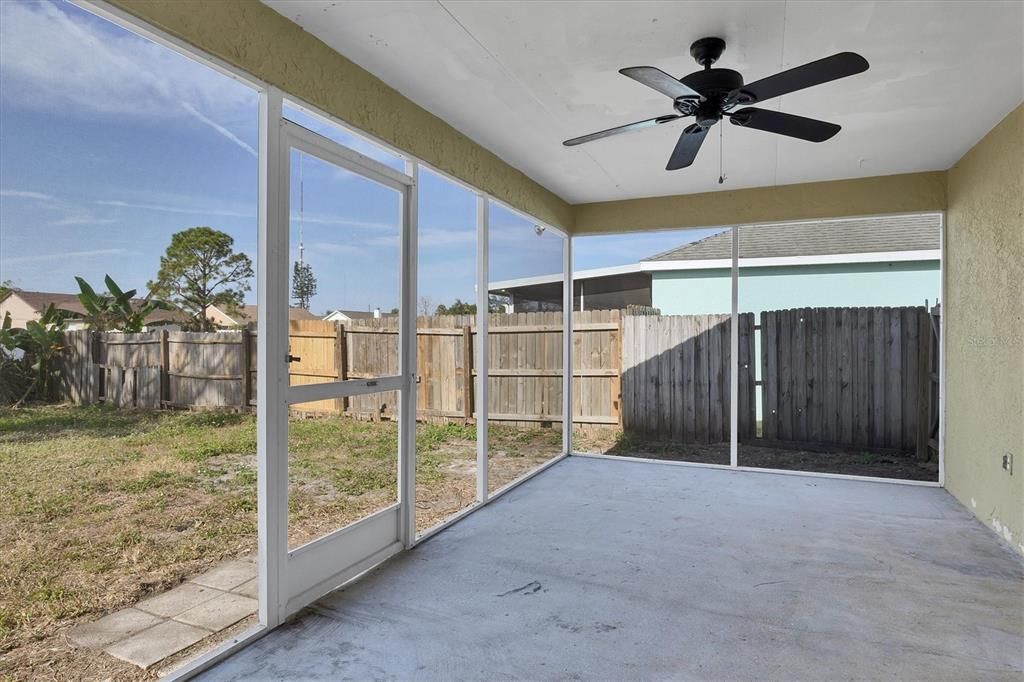 Screened in Lanai with fan and electric