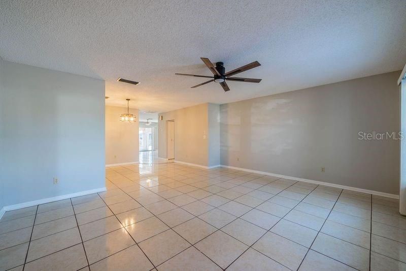 Living room and dining room