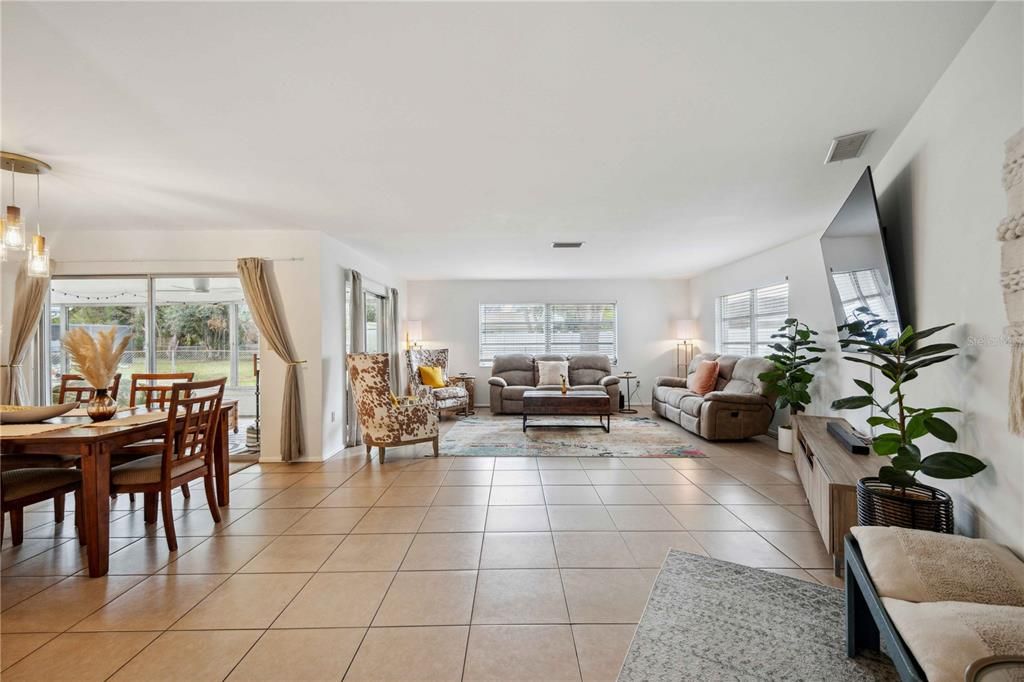 expansive open Living rm & Dining Area