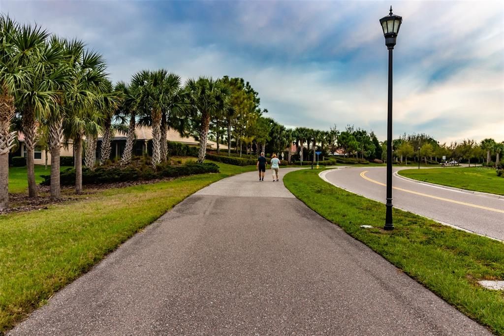 2 mile paved walking path around 40 acre Big Lake