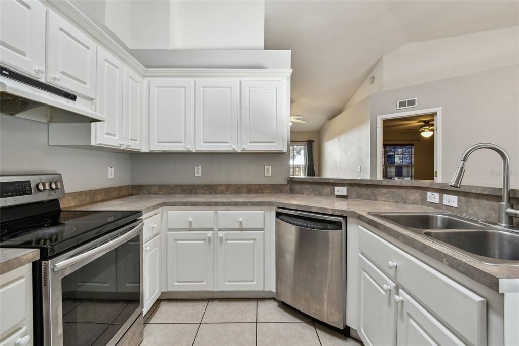 Lots of cabinet storage and countertop space