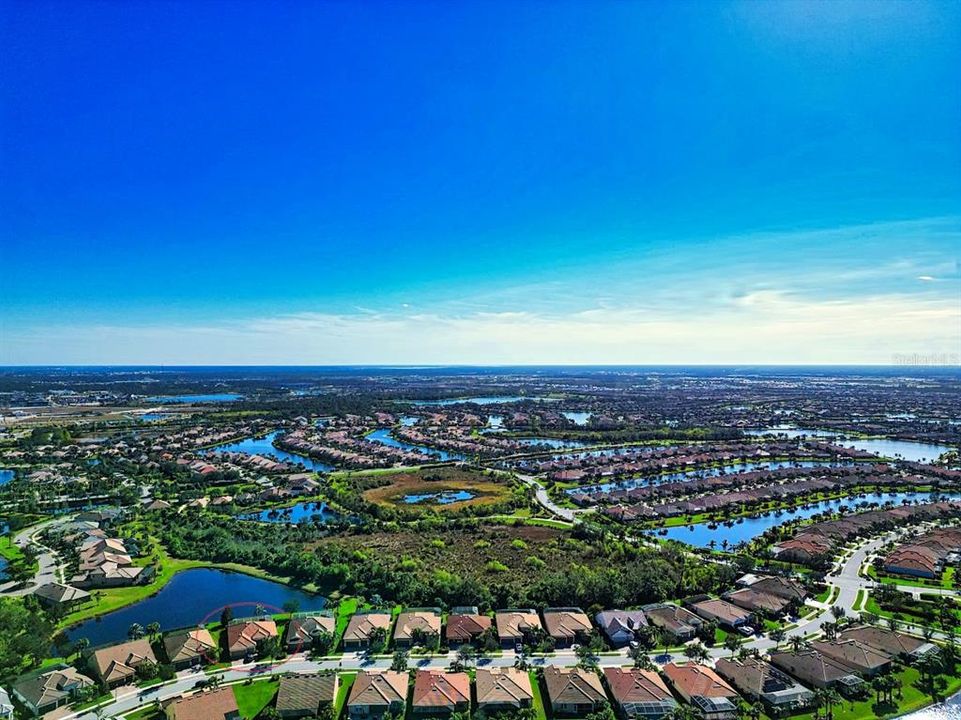 Petrino St. aerial with Pond and Preserve behind