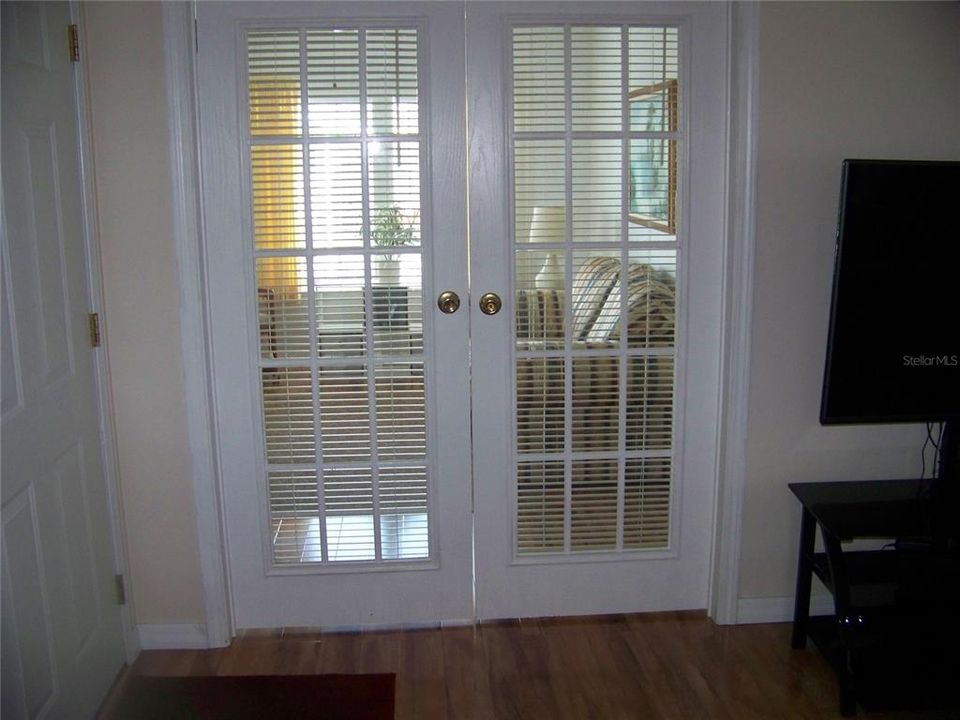 French doors to Guest bedroom 2