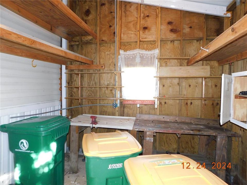 interior shed storage area