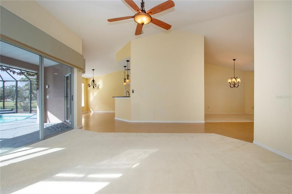 Living Room w/view of Dining Room to the right & Kitchen is beyond