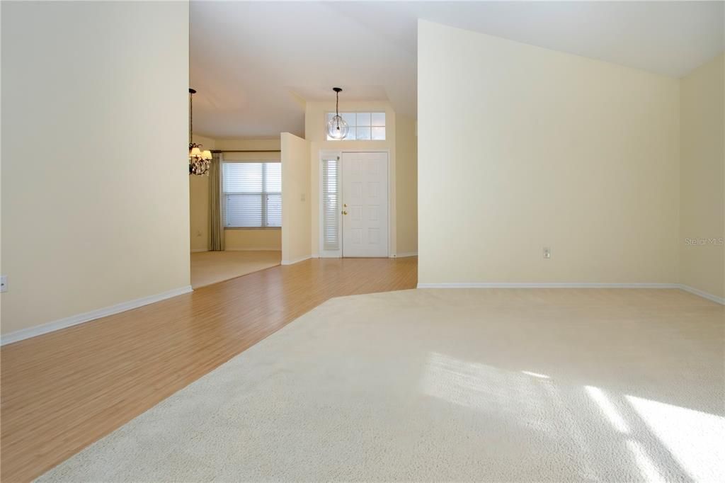 Living Room looking at Foyer & Dining Room to the left