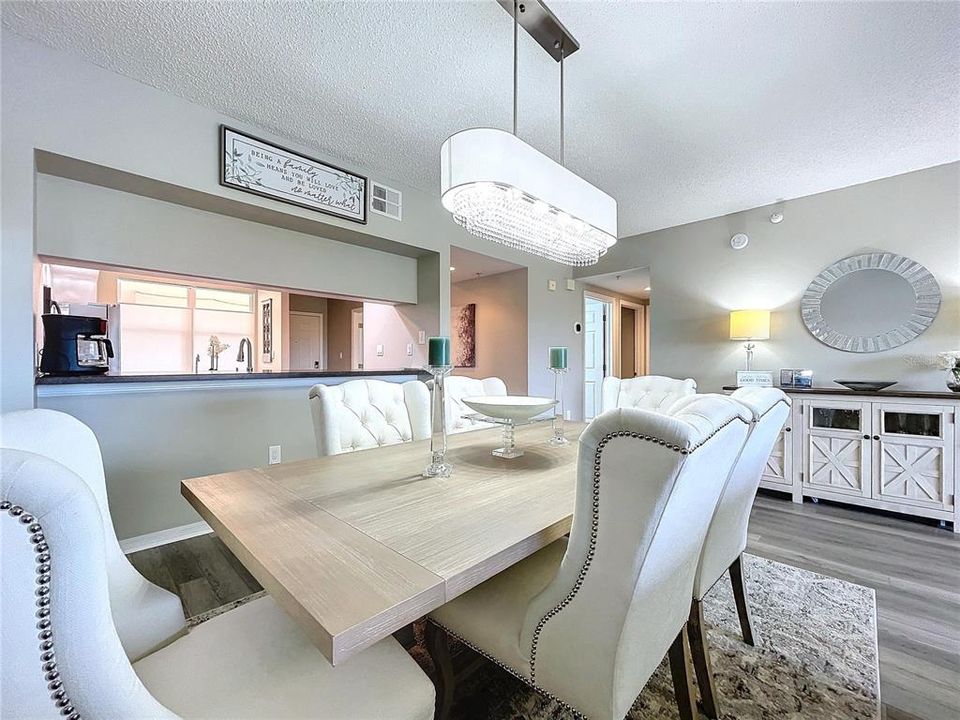 Open dining room with plenty of natural lighting.