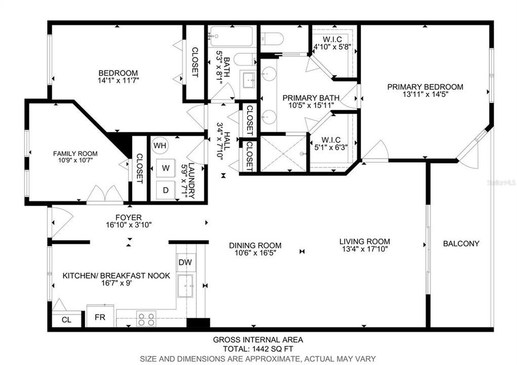 Spacious floor plan with 3rd bedroom as a guest room, separate family room or home office.