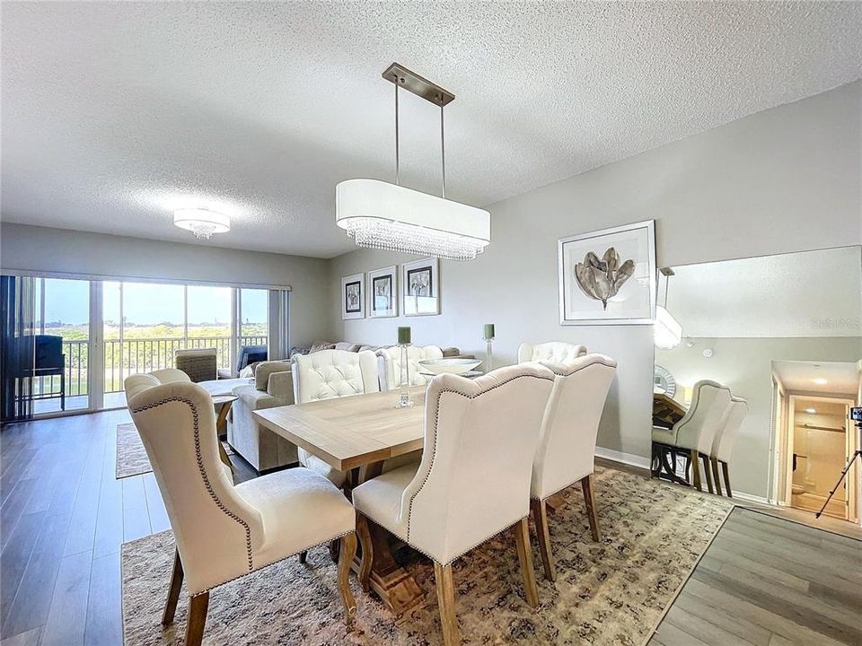 Open dining room with plenty of natural lighting.