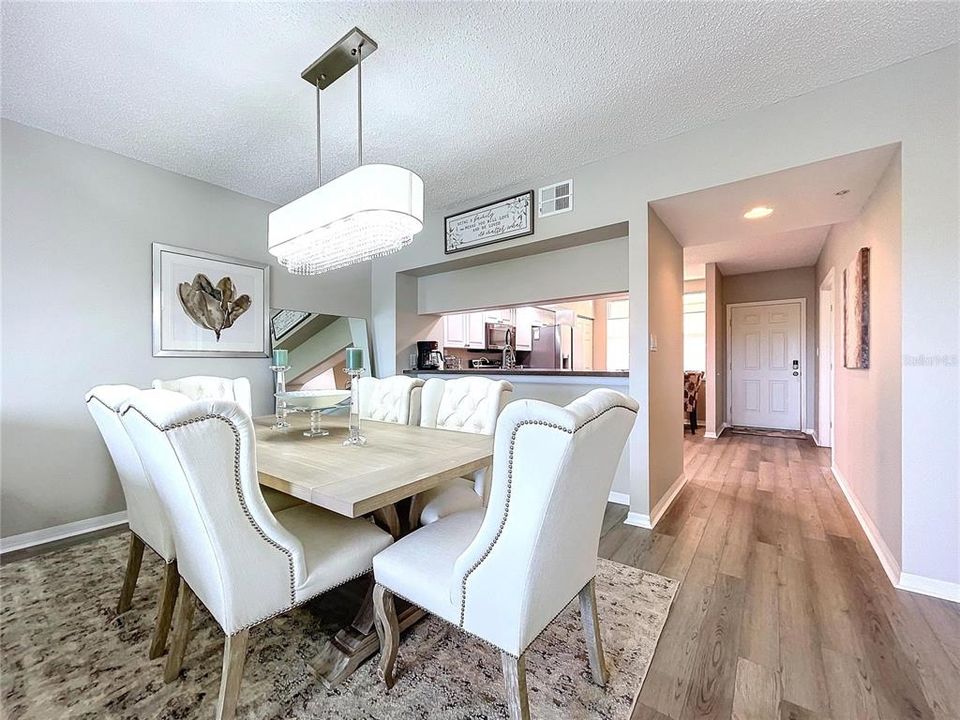 Open dining room with plenty of natural lighting.