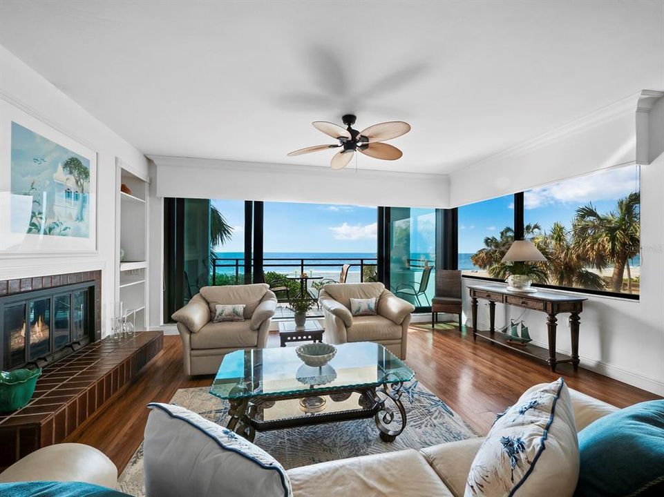 Large picturesque windows along side of the great room expand the gorgeous waterfront view from your home.