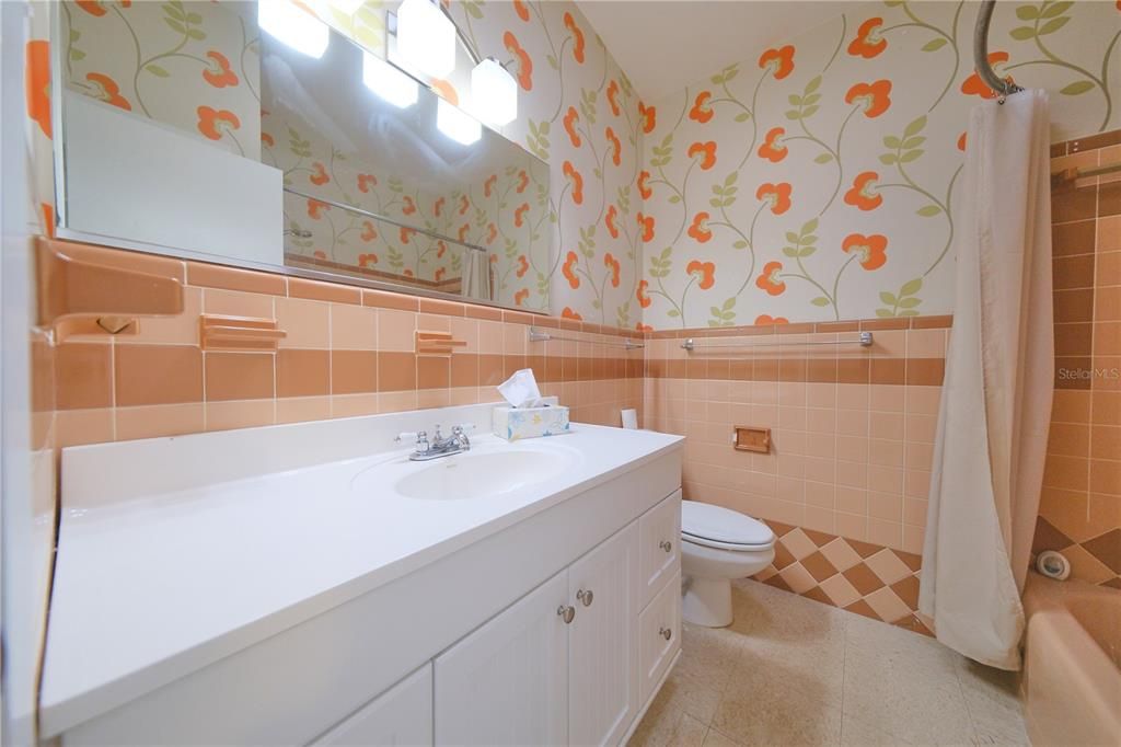 Guest bathroom is roomy and clean!