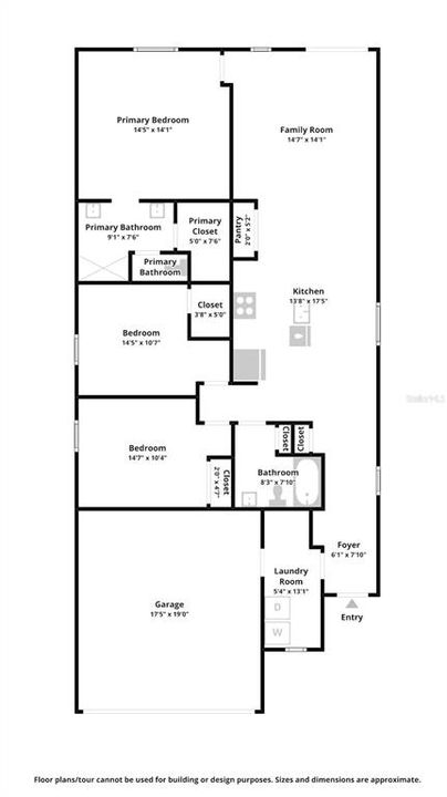 Floor Plan - Victoria Model - 3-Bedroom, 2-- Bathroom