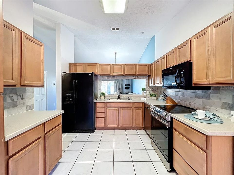 Kitchen view of Family Room