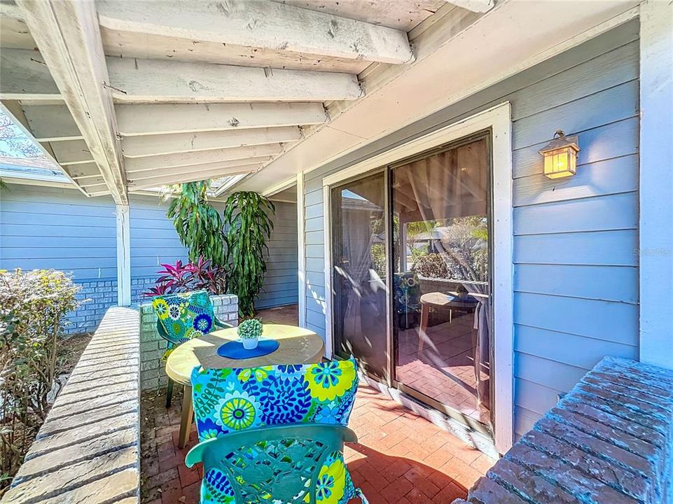 Front Porch with Sliding Door to Kitchen