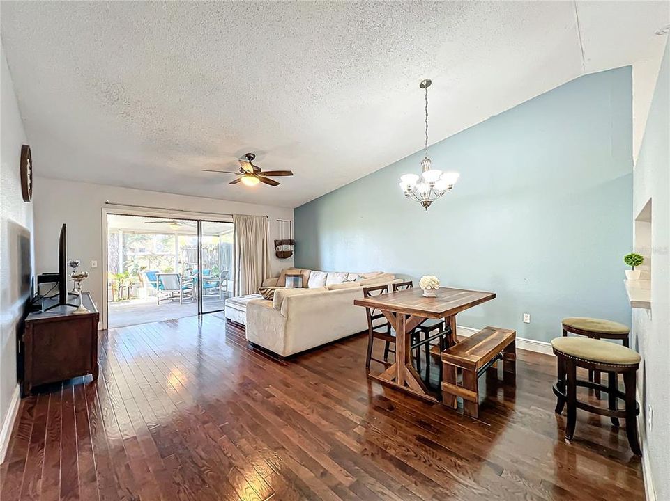 Family/Dining Room with view of Back Porch