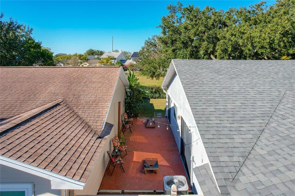 Arial View of Side Patio