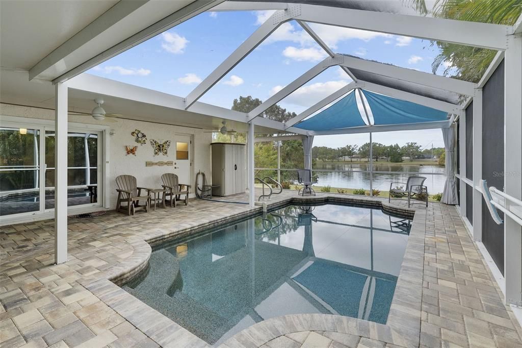 Patio and pool area (Pebble Tec pool)