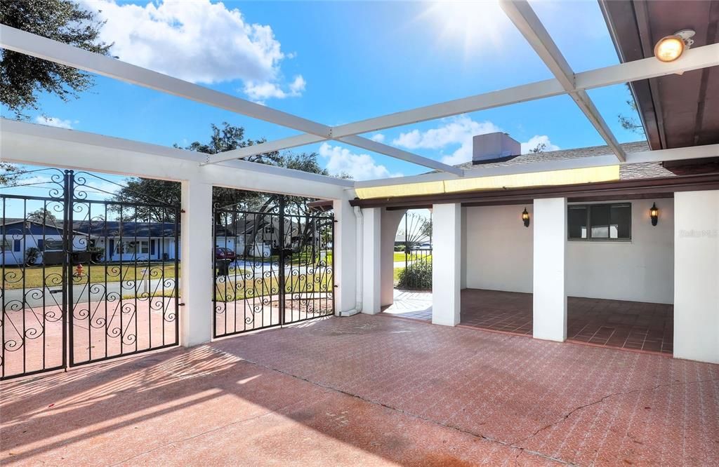 Gates for secure parking if desired, add shade cloth or simple covering if you choose