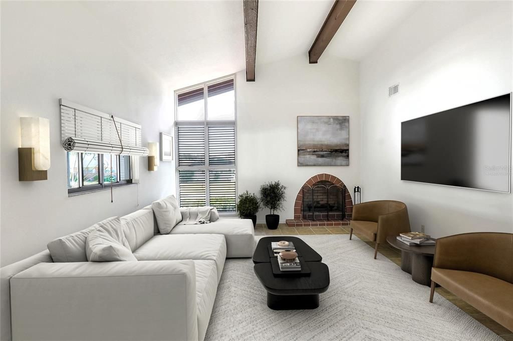 Virtually staged to take advantage of vaulted ceilings and abundant natural light!