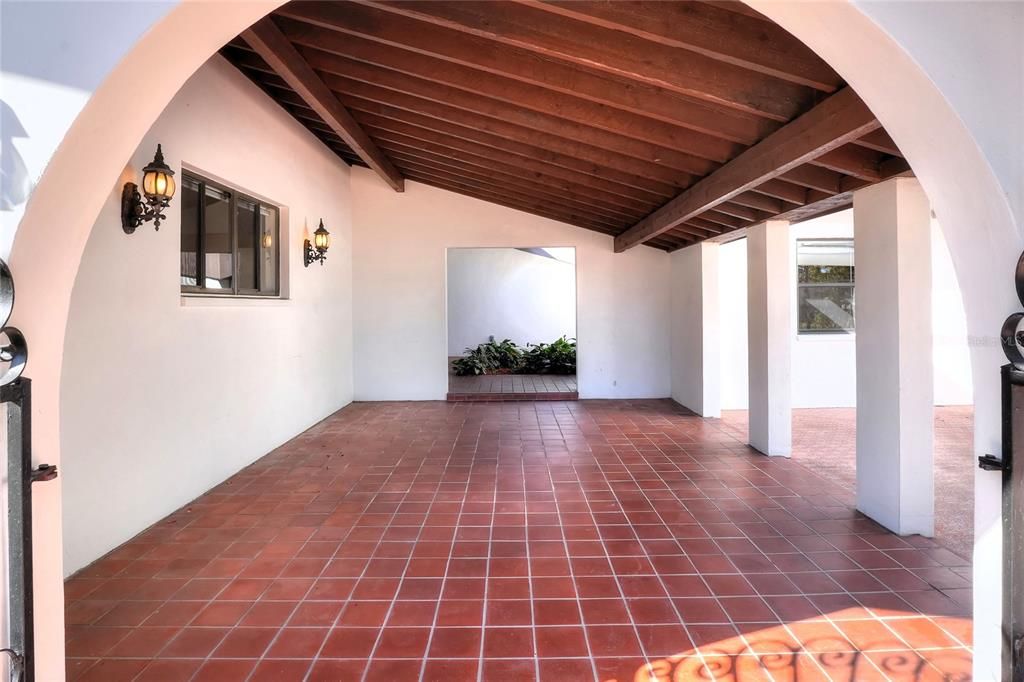 Lovely entry area for outdoor living, playing, and welcoming guests