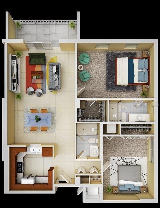 Floor plan 2 bedroom 2 bath