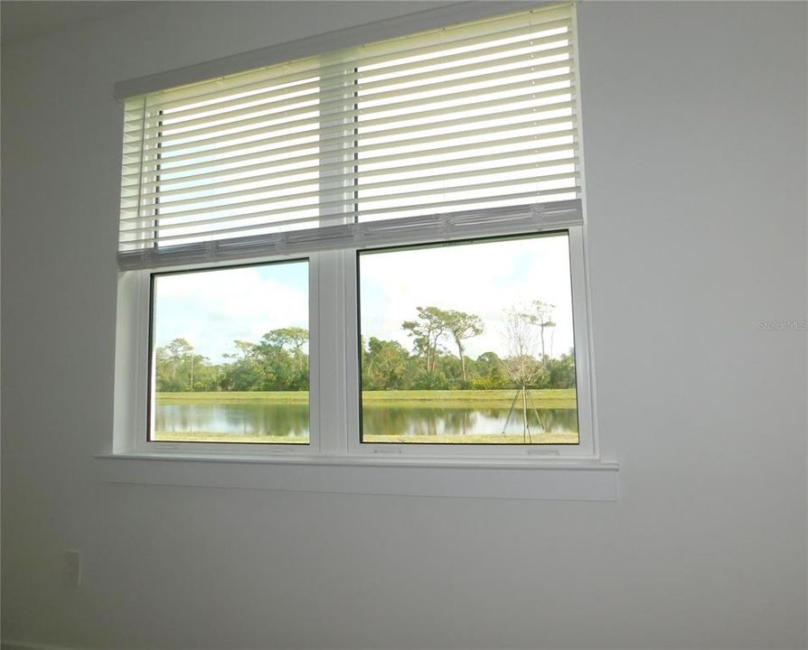 Primary Bedroom with pond view