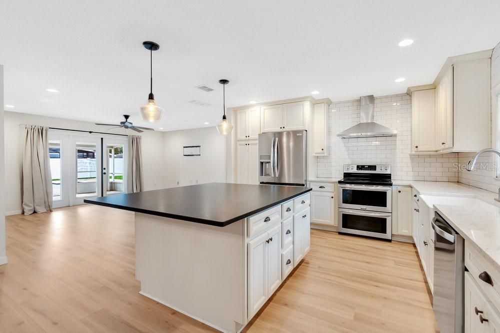 Kitchen open to Family Room