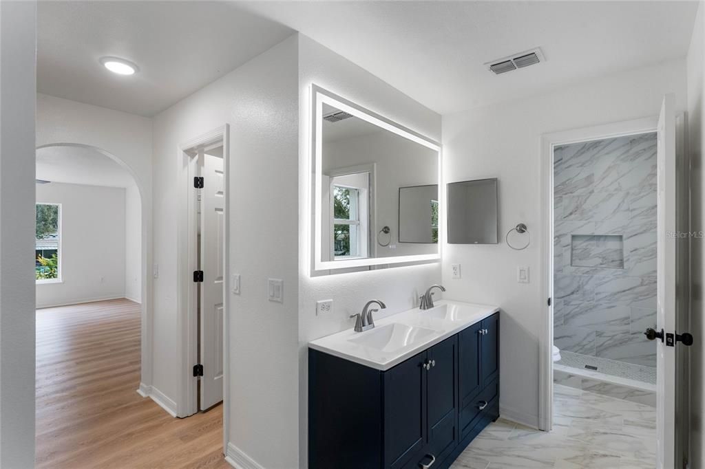 Large Primary Bathroom with dual sinks