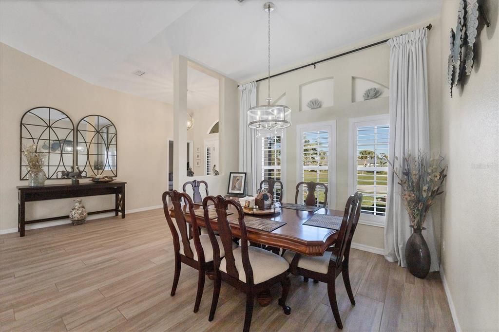 Formal Dining Area with plantation shutters