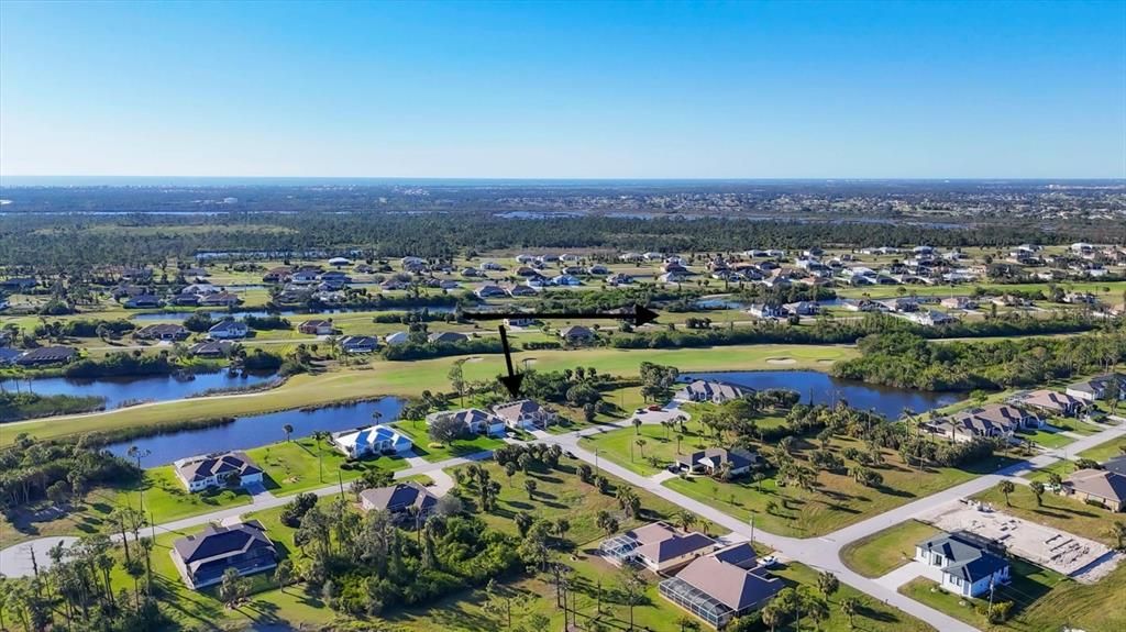 Aerial view of area surrounding the home