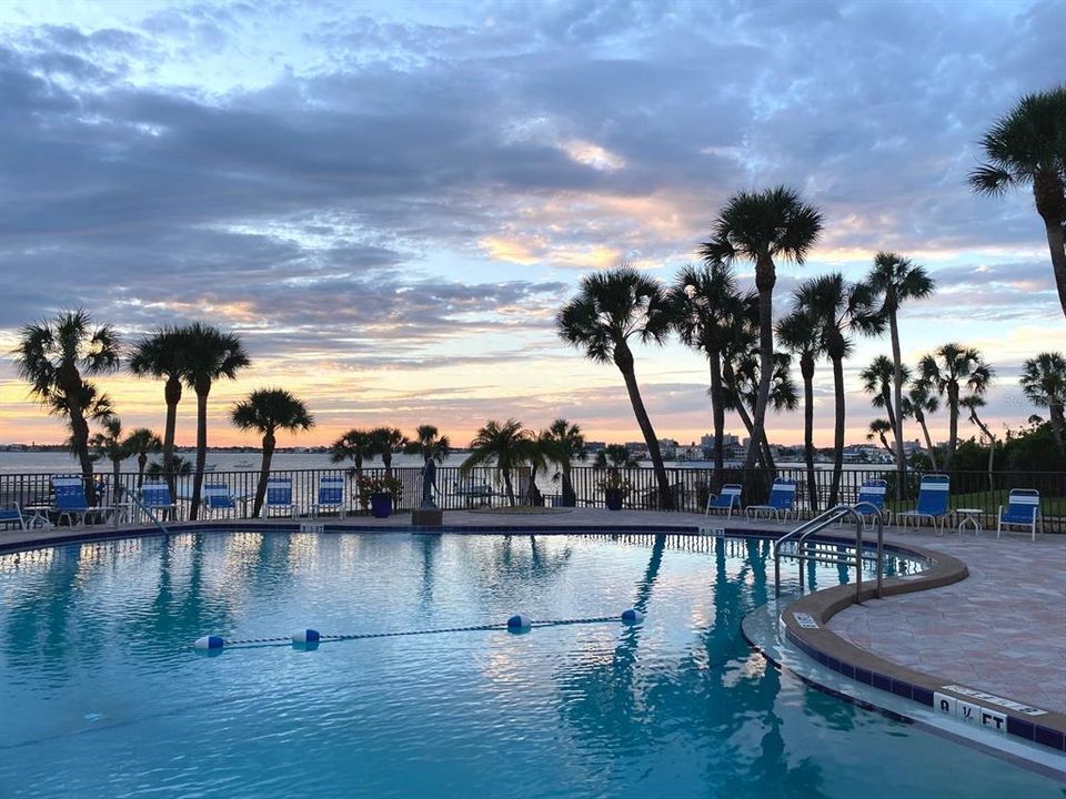 Heated Pool with Sunset