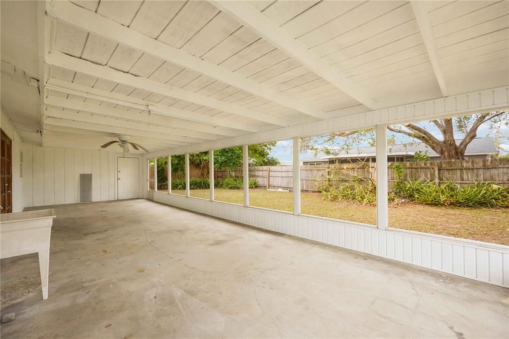 Back Porch Enclosure and Door to Storage Room