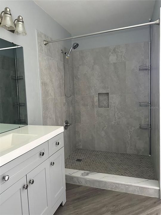 Master Bath completed updated with Waik in shower